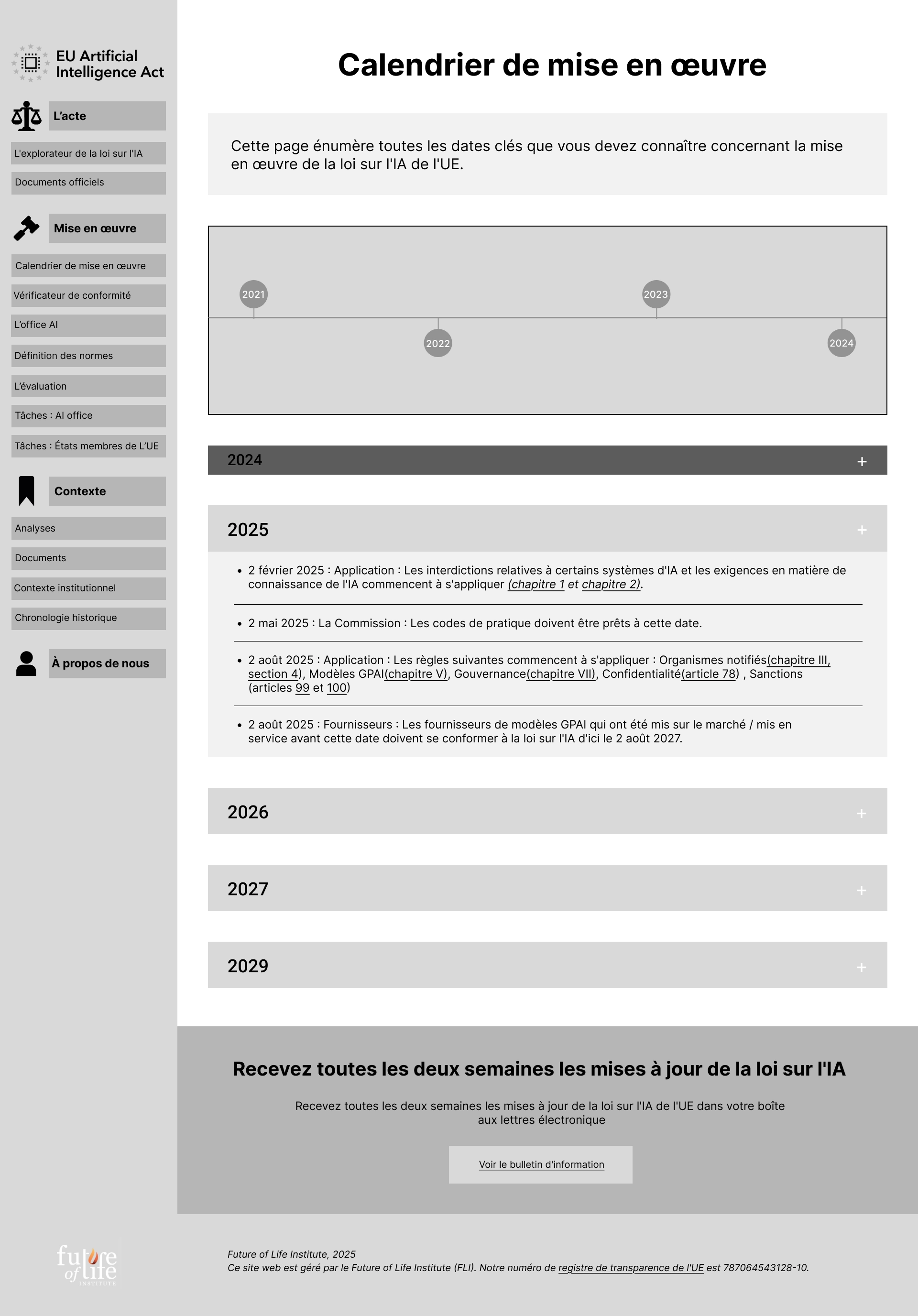 Wireframe page calendrier
